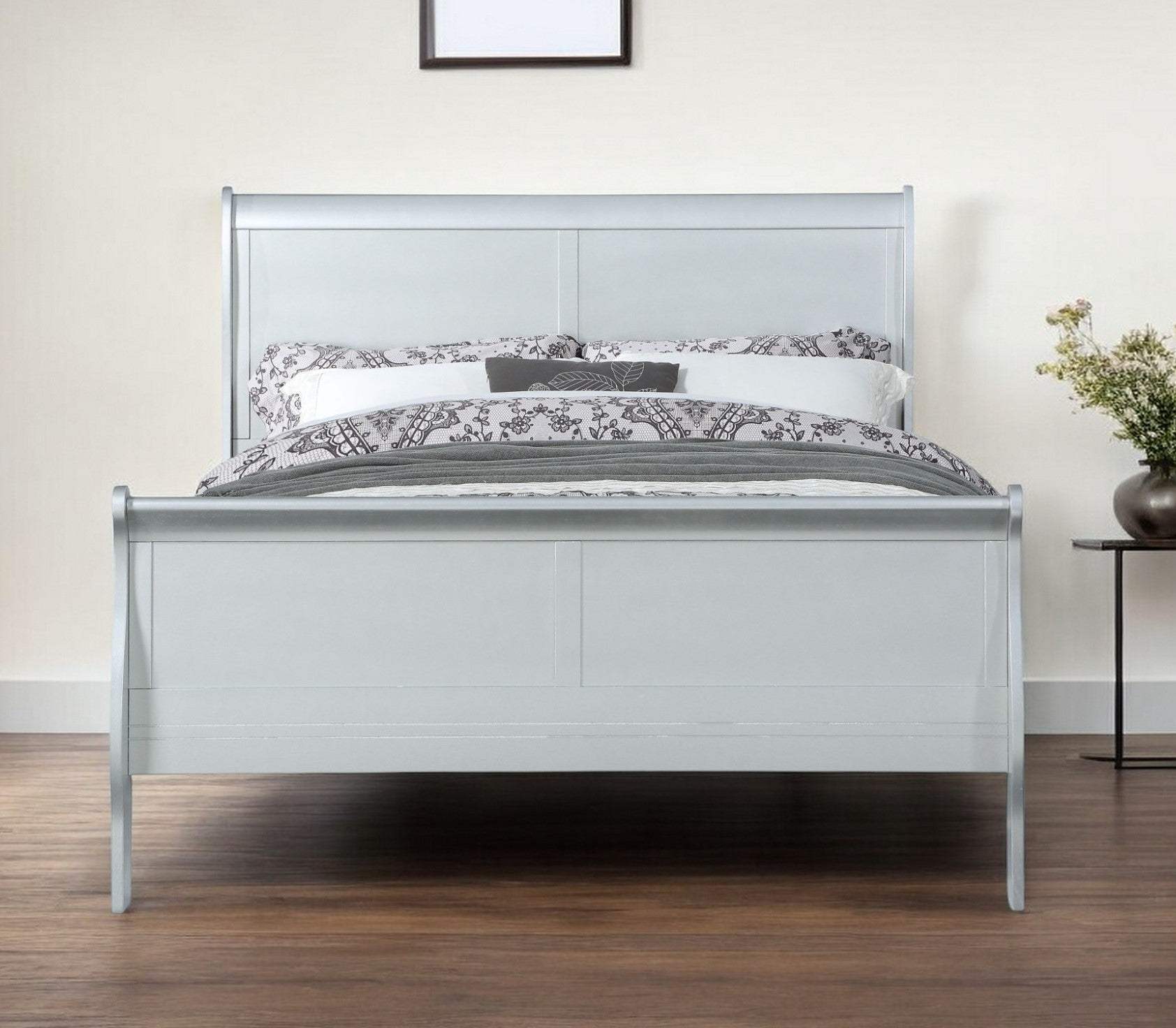 Off White Solid Wood Twin Bed Frame - Homeroots - Flyclothing LLC