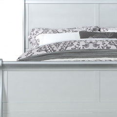 Solid Wood Off White Bed