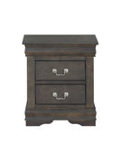 24" Gray Two Drawers Nightstand - Homeroots