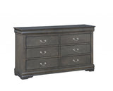 15" Gray Solid Wood Double Dresser - Homeroots - Flyclothing LLC