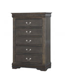 15" Light Brown Solid Wood Five Drawer Lingerie Chest - Homeroots