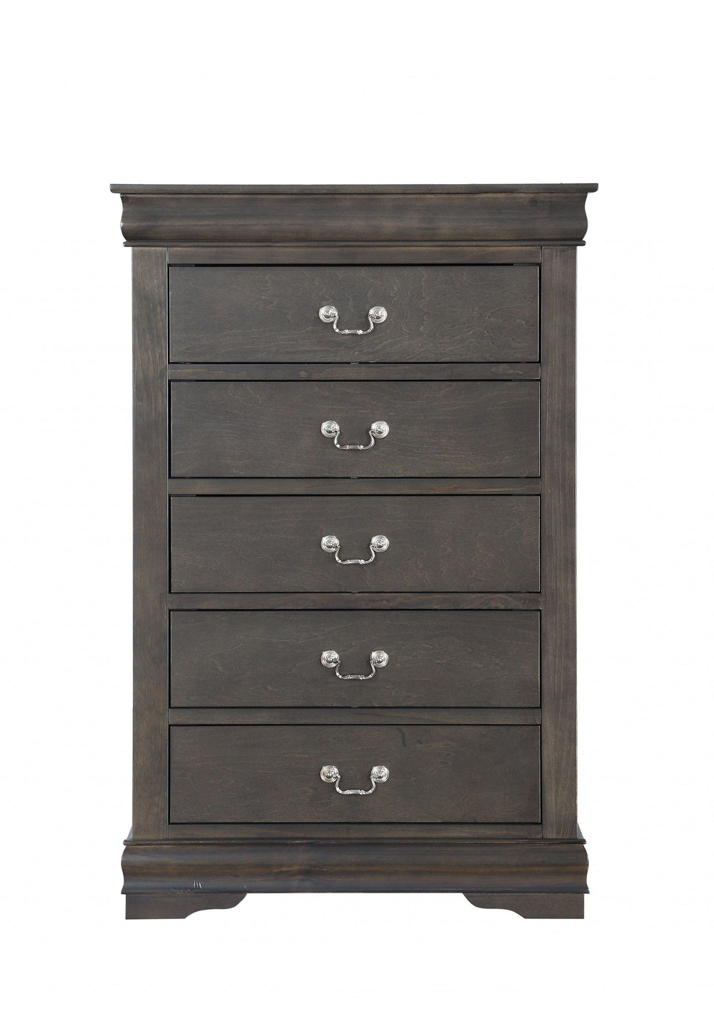 15" Light Brown Solid Wood Five Drawer Lingerie Chest - Homeroots