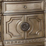 29" Champagne One Drawer Faux Marble and Solid Wood Nightstand With Storage - Homeroots - Flyclothing LLC