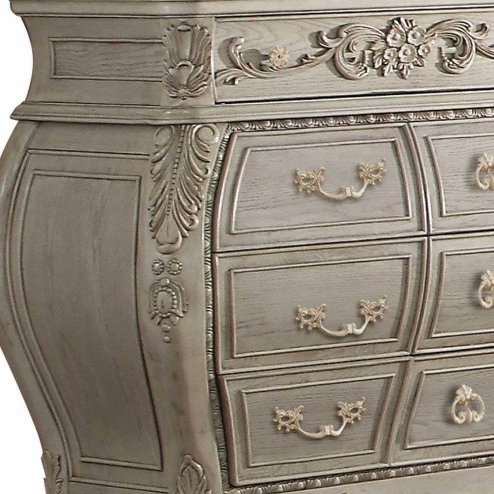 23" Off White Solid Wood Nine Drawer Double Dresser - Homeroots - Flyclothing LLC