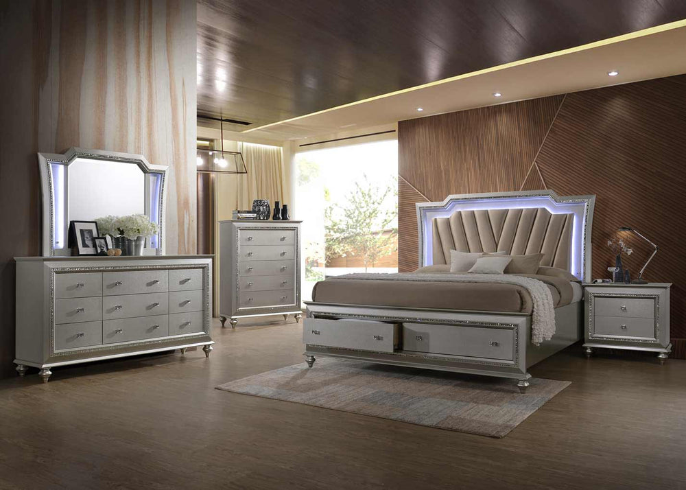 30" Champagne Mirrored Nightstand - Homeroots