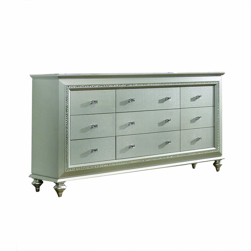 18" Champagne Solid Wood Double Dresser - Homeroots