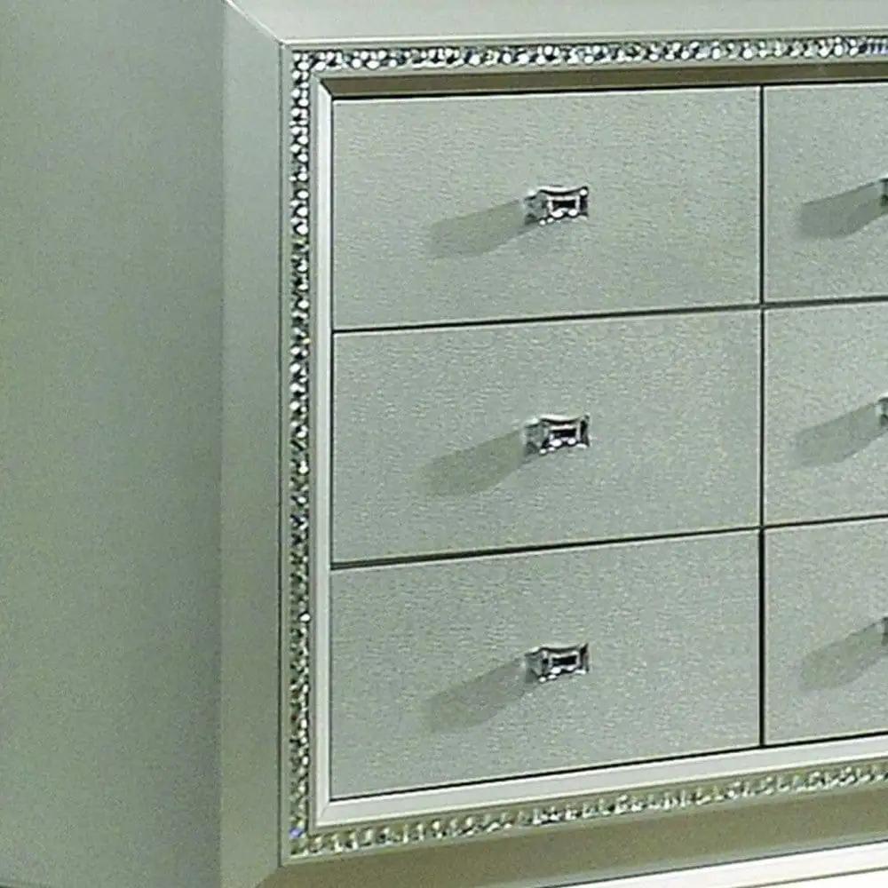18" Champagne Solid Wood Double Dresser - Homeroots - Flyclothing LLC