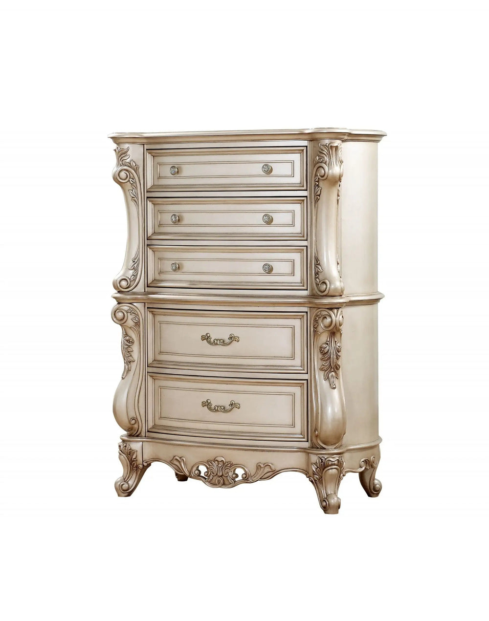 21" X 42" X 56" Antique White Wood Chest - Homeroots