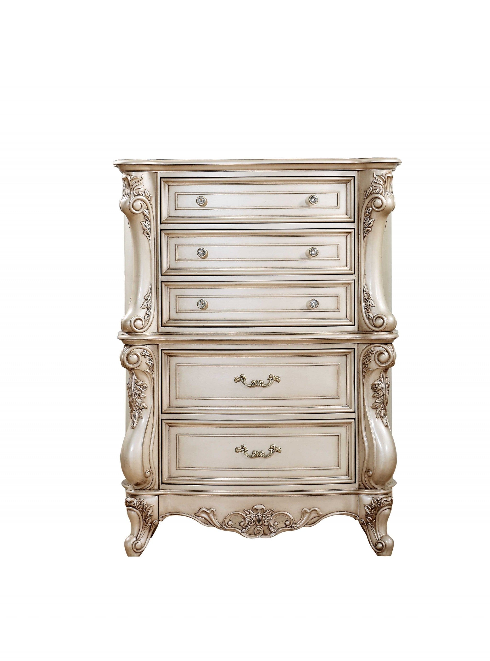 21" X 42" X 56" Antique White Wood Chest - Homeroots