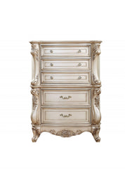 21" X 42" X 56" Antique White Wood Chest - Homeroots