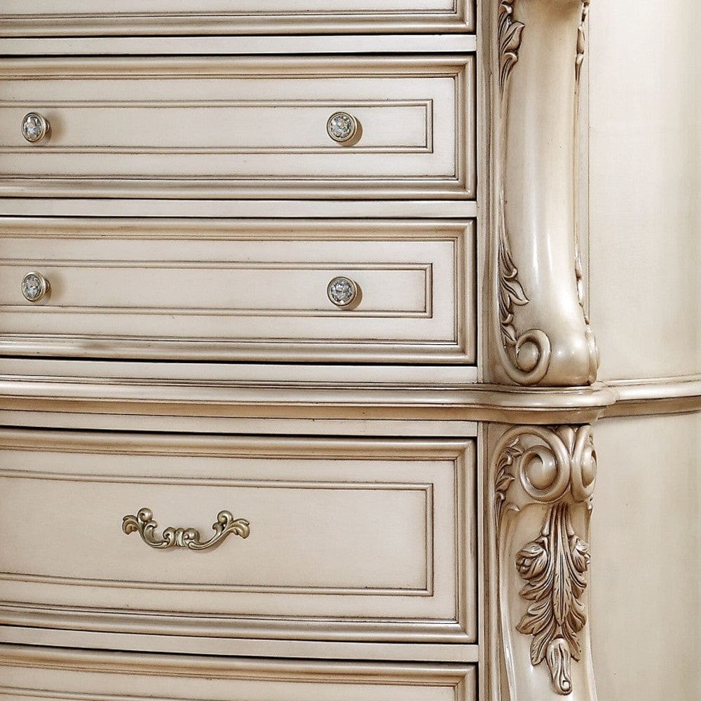 21" X 42" X 56" Antique White Wood Chest - Homeroots - Flyclothing LLC