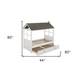 Twin White Two Drawers Bed - Homeroots - Flyclothing LLC