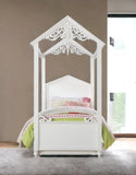 Twin White Canopy Bed - Homeroots