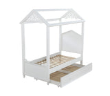 Twin White Canopy Bed - Homeroots