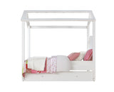 Twin White Canopy Bed - Homeroots