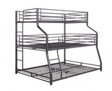 62" X 83" X 74" Gunmetal Metal Triple Bunk Bed  Twinfullqueen - Homeroots