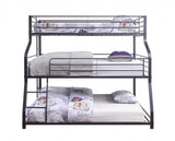 62" X 83" X 74" Gunmetal Metal Triple Bunk Bed  Twinfullqueen - Homeroots