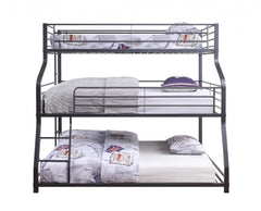 62" X 83" X 74" Gunmetal Metal Triple Bunk Bed  Twinfullqueen - Homeroots