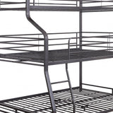 62" X 83" X 74" Gunmetal Metal Triple Bunk Bed Twinfullqueen - Homeroots - Flyclothing LLC