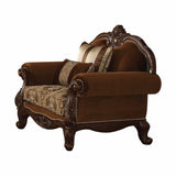 37" Brown Velvet Damask Club Chair - Homeroots - Flyclothing LLC