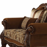 37" Brown Velvet Damask Club Chair - Homeroots - Flyclothing LLC