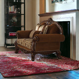 37" Brown Velvet Damask Club Chair - Homeroots - Flyclothing LLC