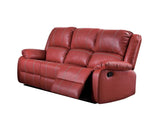 81" Red Faux Leather Reclining Sofa With Black Legs - Homeroots