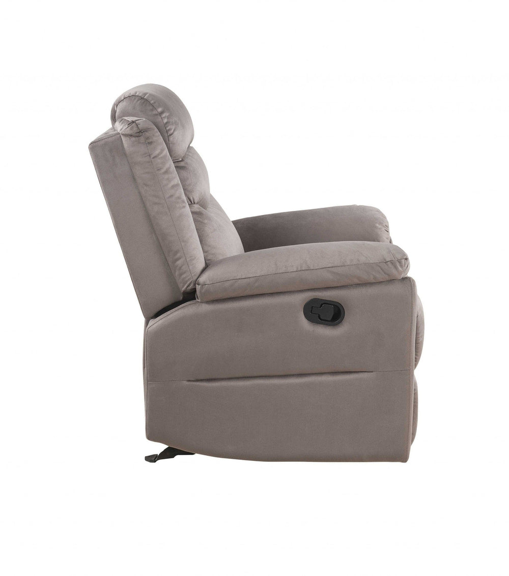 37" Brown Velvet Recliner - Homeroots - Flyclothing LLC