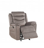 37" Brown Velvet Recliner - Homeroots
