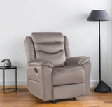 37" Brown Velvet Recliner - Homeroots