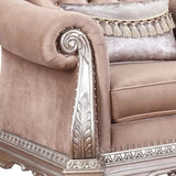 42" Cherry Blossom Pink And Silver Velvet Tufted Arm Chair And Toss Pillow - Homeroots