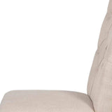 Set of Two Tufted Beige And Espresso Upholstered Linen Dining Side Chairs - Homeroots - Flyclothing LLC