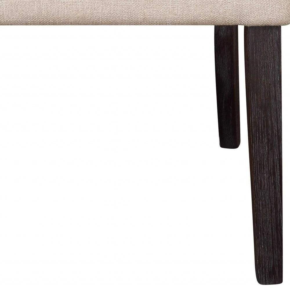 Set of Two Tufted Beige And Espresso Upholstered Linen Dining Side Chairs - Homeroots - Flyclothing LLC