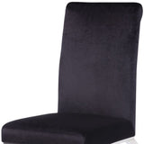 Set of Two Black And Silver Upholstered Fabric Dining Side Chairs - Homeroots