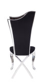 Set of Two Black And Silver Upholstered Fabric Dining Side Chairs - Homeroots