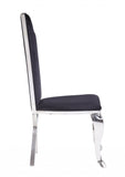 Set of Two Black And Silver Upholstered Fabric Dining Side Chairs - Homeroots