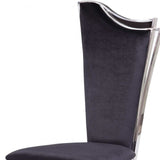 Set of Two Black And Silver Upholstered Fabric Dining Side Chairs - Homeroots - Flyclothing LLC