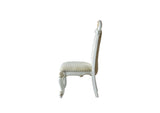 Set Of Two 27" Beige And White Faux Leather Damask Side Chair - Homeroots - Flyclothing LLC