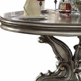 Gray Solid Wood Pedestal Base Round Top Dining Table - Homeroots