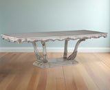 44" Off White Solid Wood Pedestal Base Dining Table - Homeroots