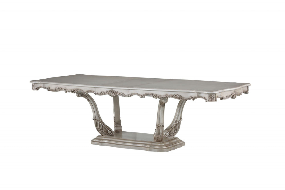 44" Off White Solid Wood Pedestal Base Dining Table - Homeroots - Flyclothing LLC