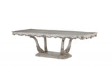 44" Off White Solid Wood Pedestal Base Dining Table - Homeroots