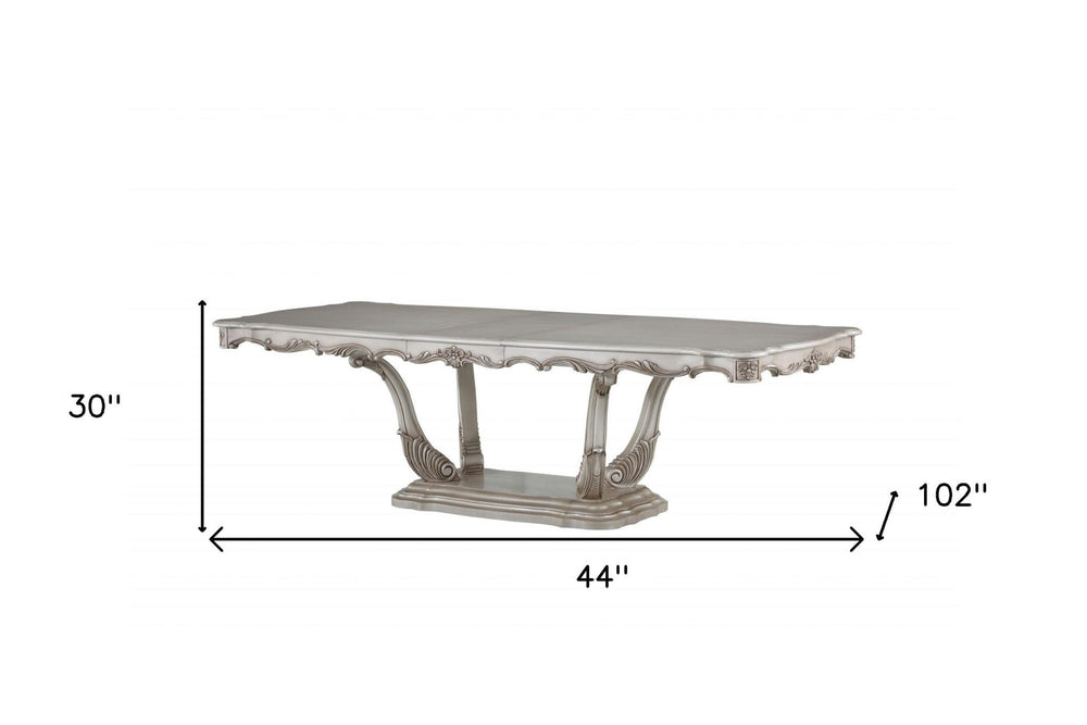 44" Off White Solid Wood Pedestal Base Dining Table - Homeroots - Flyclothing LLC