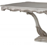 44" Off White Solid Wood Pedestal Base Dining Table - Homeroots