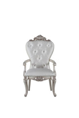 Set Of Two 25" Silver And Pearl Fabric Tufted Side Chair - Homeroots