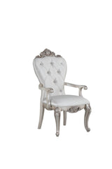 Set Of Two 25" Silver And Pearl Fabric Tufted Side Chair - Homeroots