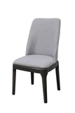 Set of Two Light Gray And Gray Upholstered Linen Dining Side Chairs - Homeroots