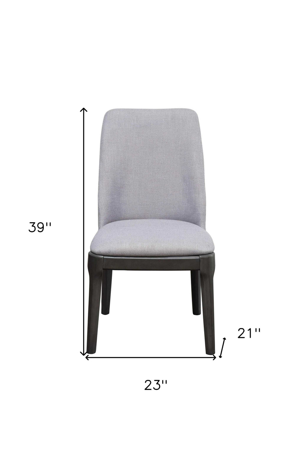 Set of Two Light Gray And Gray Upholstered Linen Dining Side Chairs - Homeroots - Flyclothing LLC