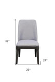 Set of Two Light Gray And Gray Upholstered Linen Dining Side Chairs - Homeroots - Flyclothing LLC