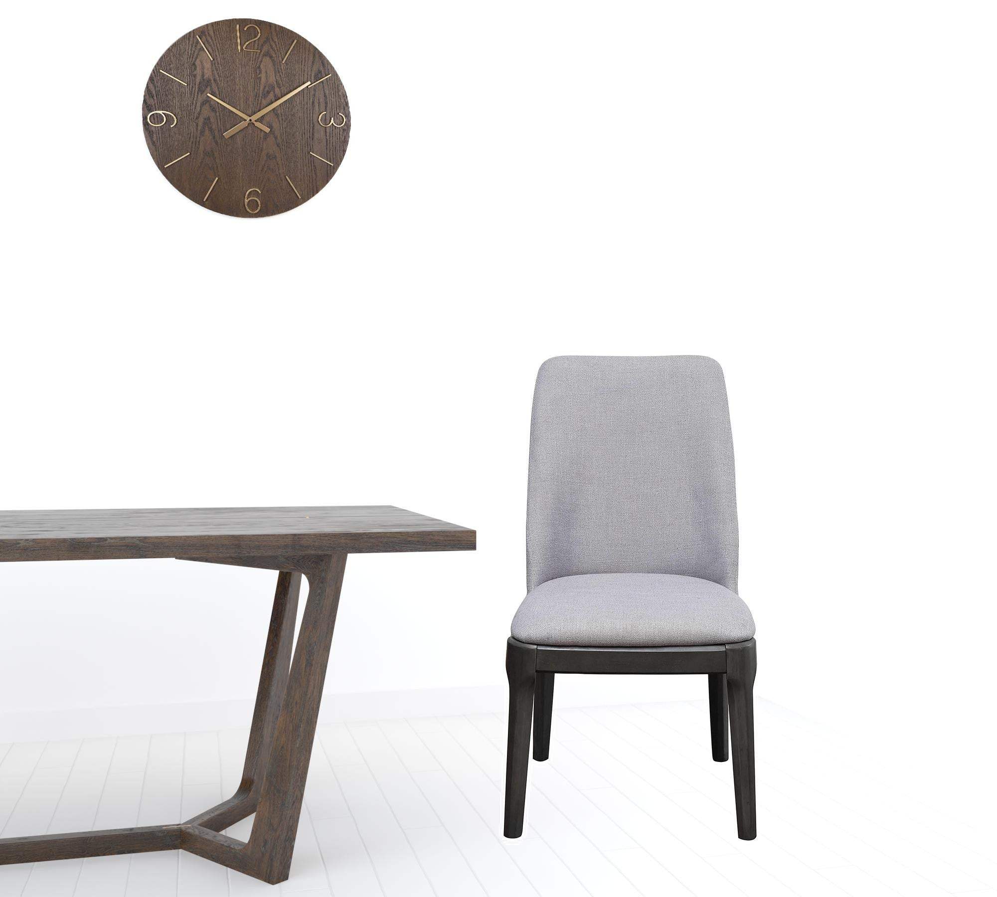 Set of Two Light Gray And Gray Upholstered Linen Dining Side Chairs - Homeroots - Flyclothing LLC